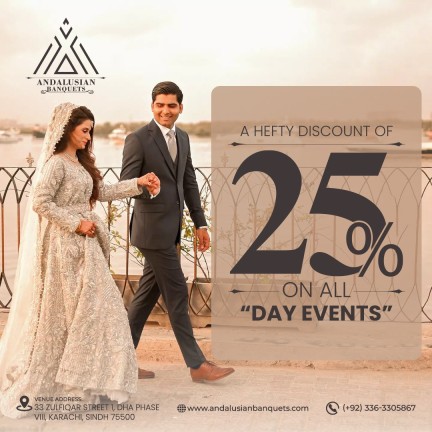 Discount on Best wedding venue in Karachi for 